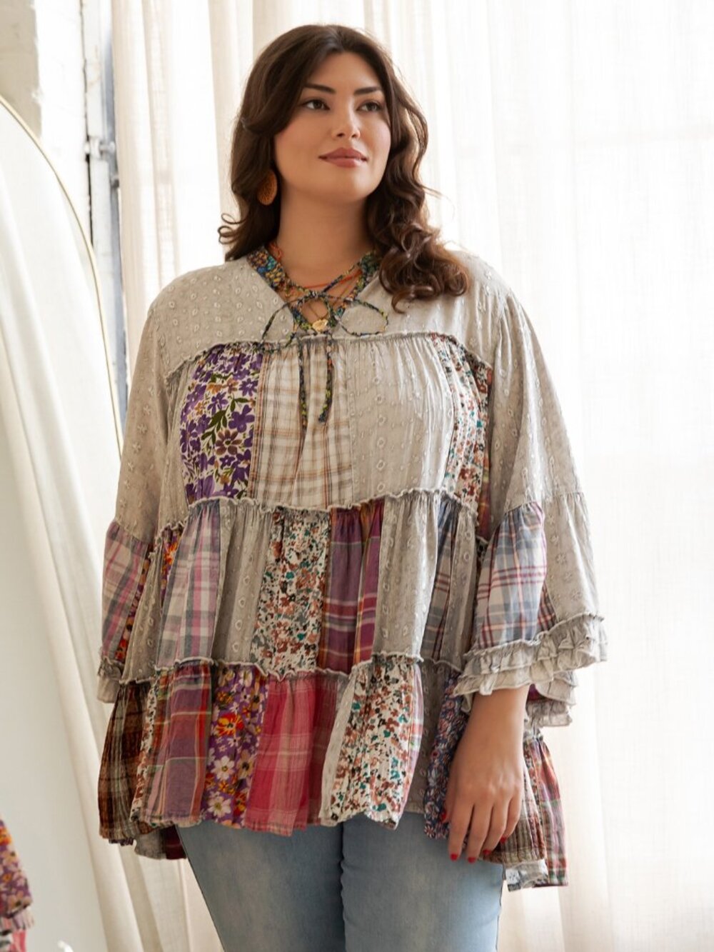 Overdyed Jhabla Top With Embriodery - Picture 1 of 6